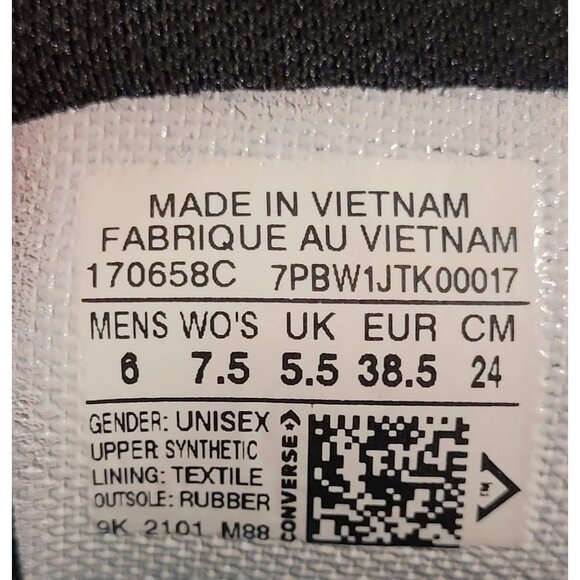 Converse El Distrito 2.0 Black Gum Bottom Sneakers Shoes Mens Size 6 Womens 7.5 - Picture 7 of 9